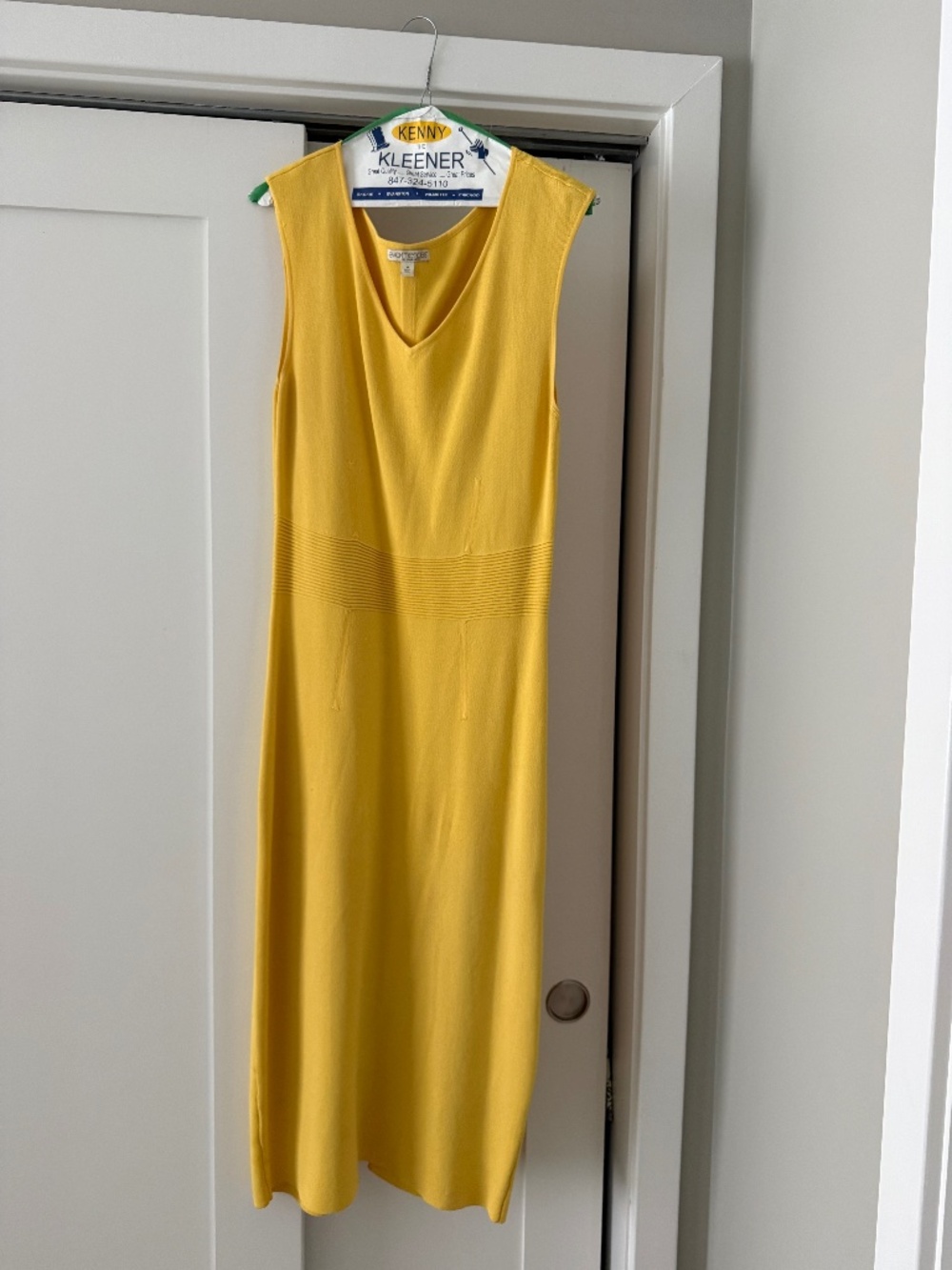 New York & Company yellow sleeveless midi dress (M)